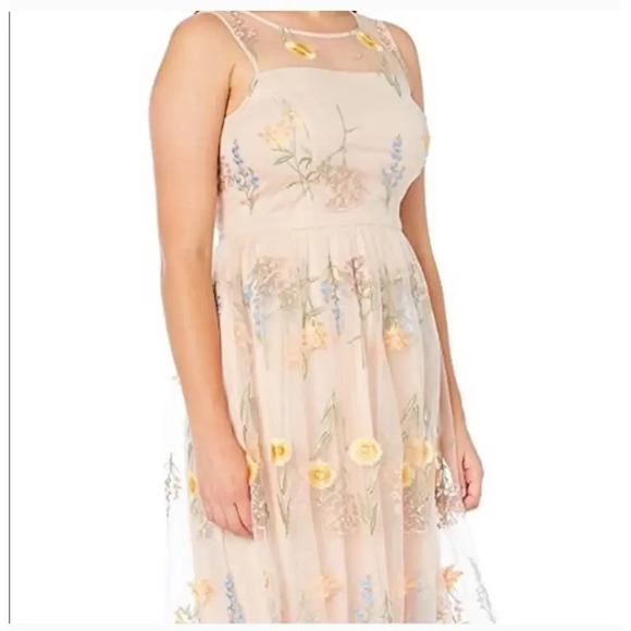 Jessica Howard Dresses & Skirts - Jessica Howard Womens Floral Embroidered Tulle Dress Size 10P Multicolor NEW